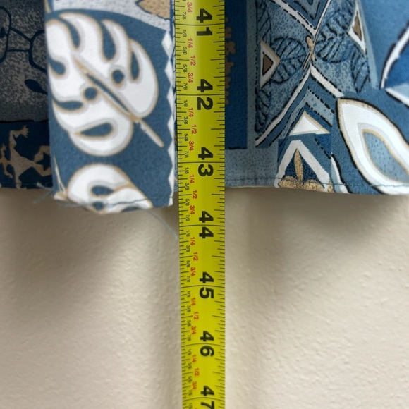 Vintage Hawaiian Togs Bark Cloth Dress Blue Luau Kaftan Muu Muu Tiered Size M - Picture 7 of 7